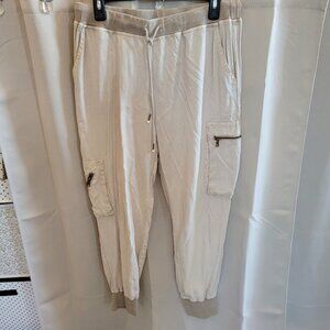YOung Fabulous Broke‎ Mens Jogger Pants Beige Jupiter Y2K Tencel Pull On 163776